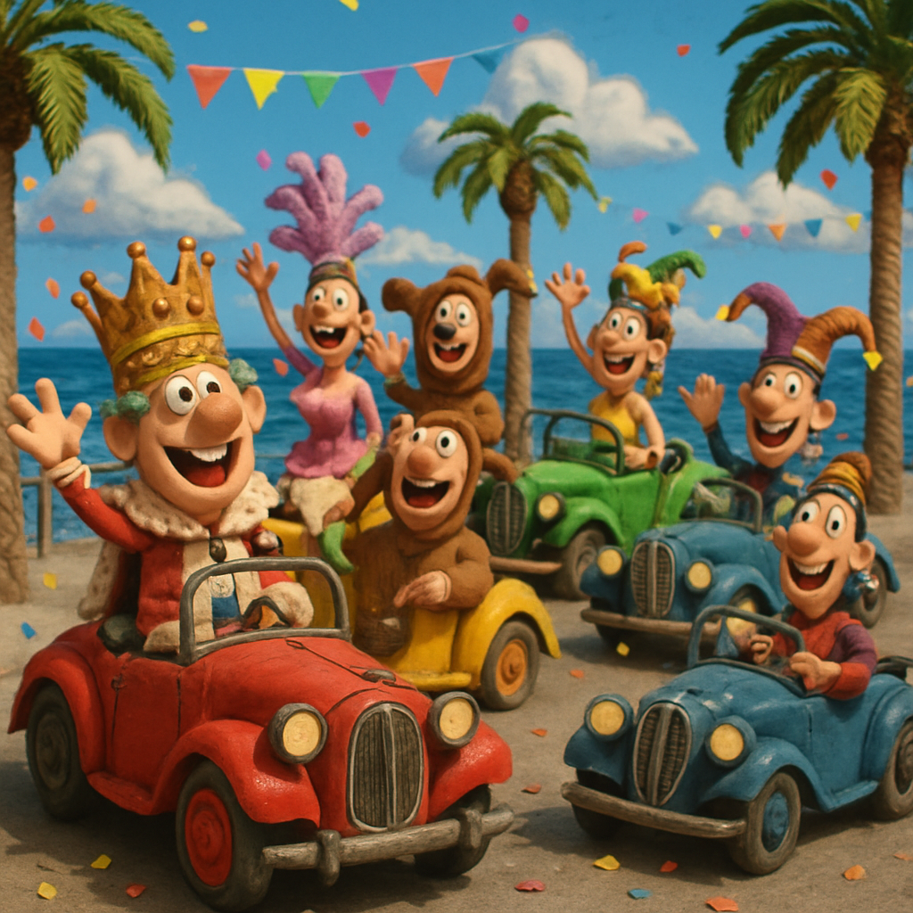 Carnaval de coches retro en el paseo marítimo de Limassol ❤️