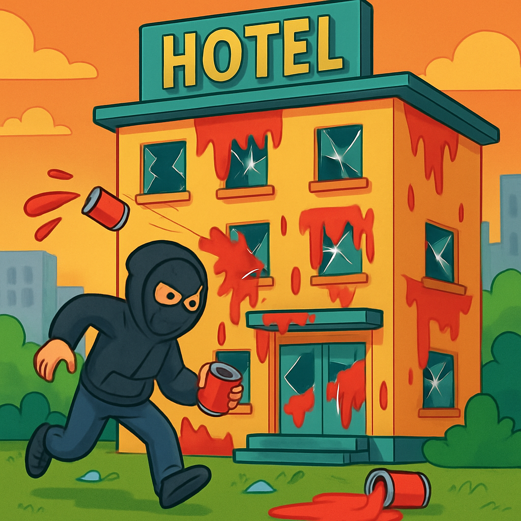 Нападение на отель в Лимассоле: вандалы облили здание краской
Сегодня рано утром в Лимассоле неизвестные атаковали отель (предположительно NYX)