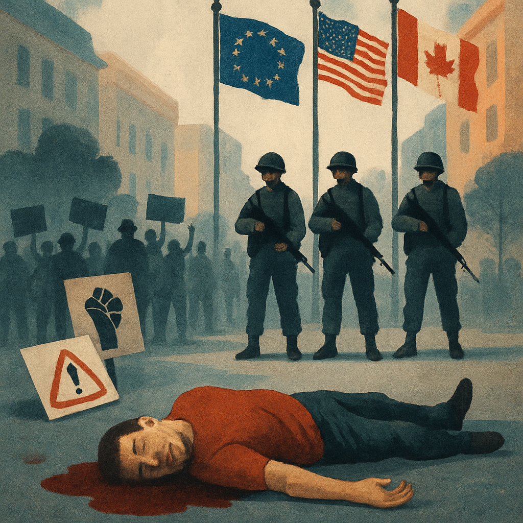 The move, which comes after the killing of protesters, brings the European Union in line with the United States and Canada