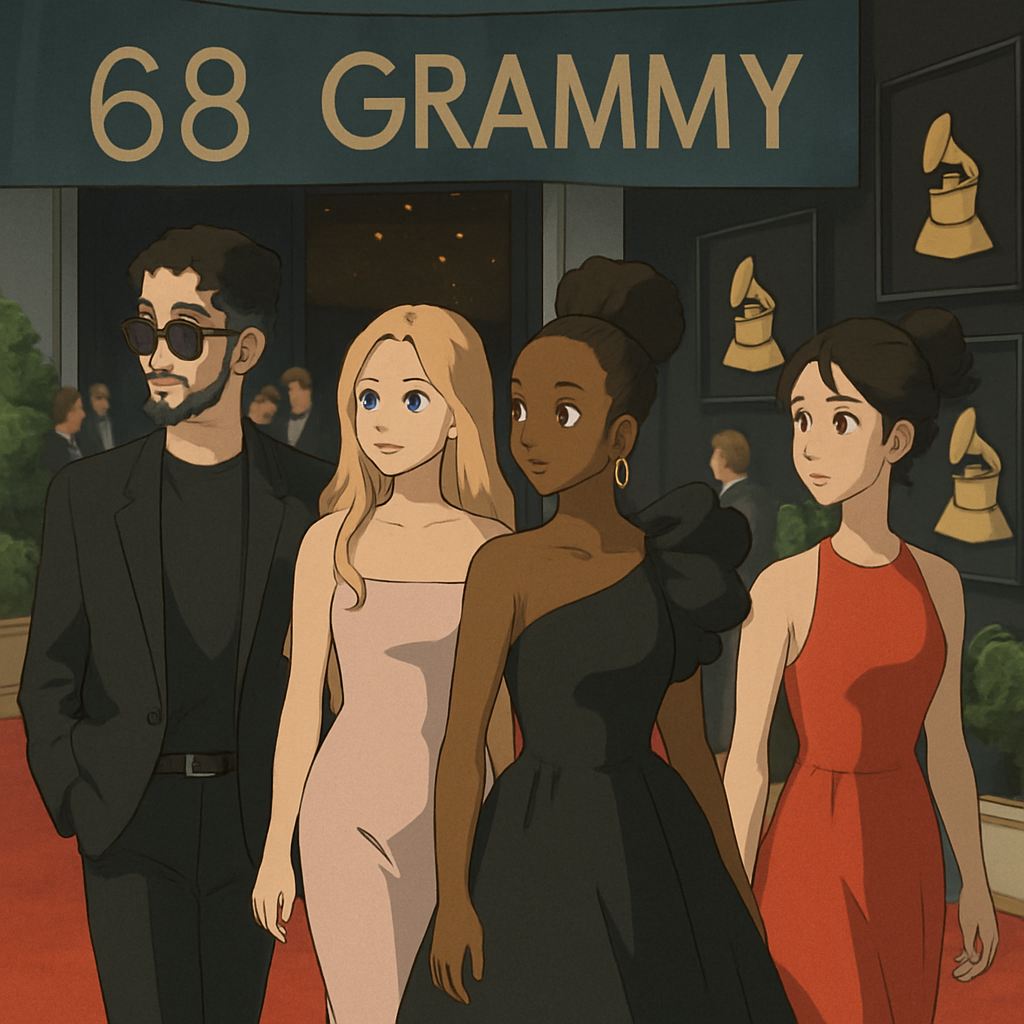 See what nominees and guests for the 68th Grammy Awards, including Bad Bunny, Addison Rae and Doechii, wore to arrive to the ceremony