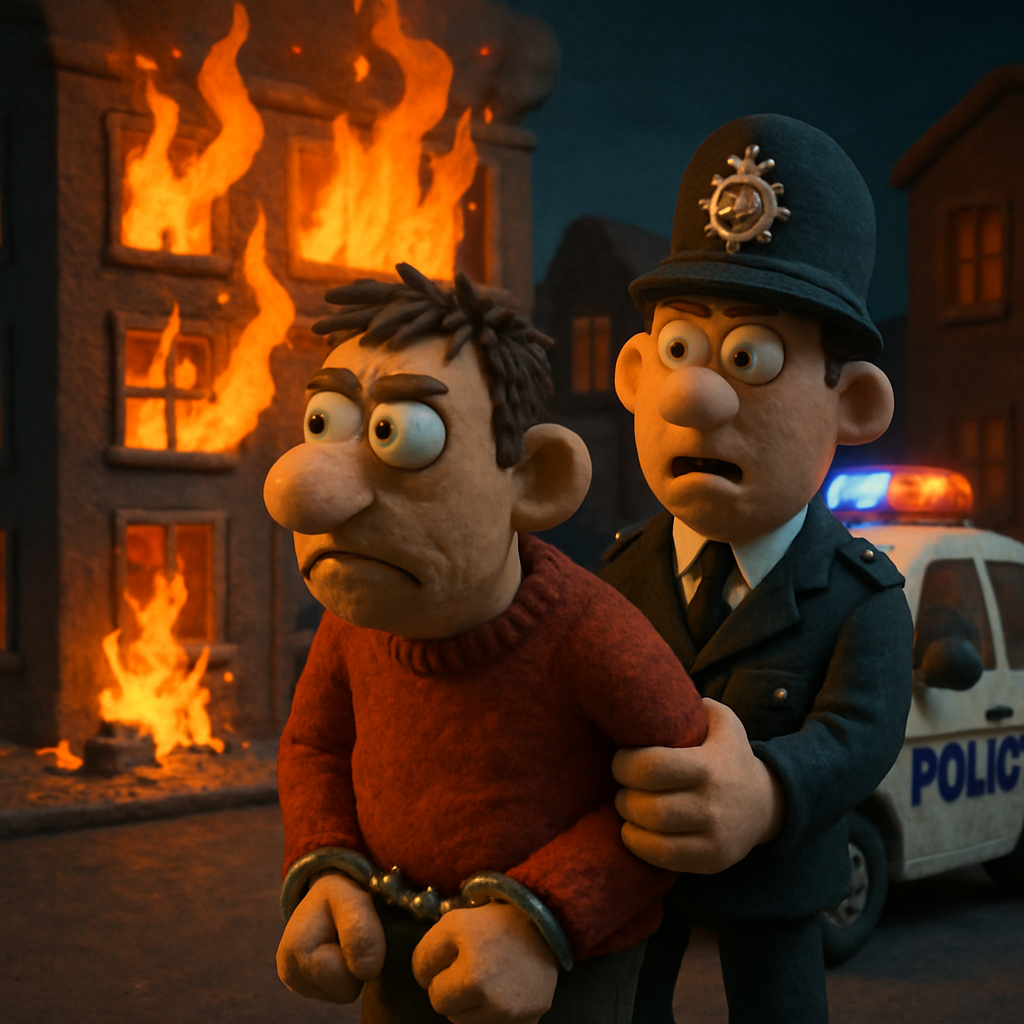 A man suspected of setting fire to a building has been arrested in Nicosia