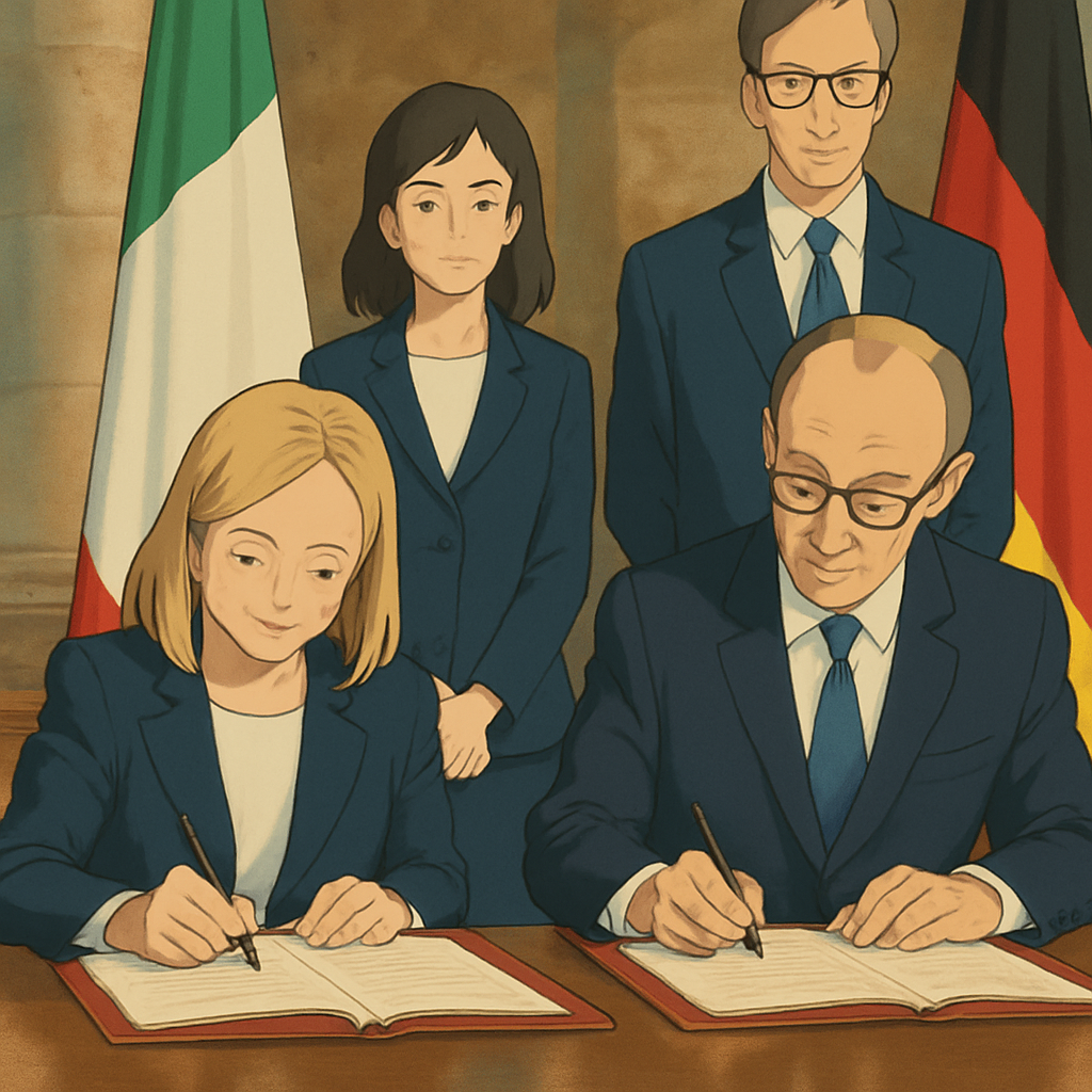 Italian Prime Minister Giorgia Meloni and German Chancellor Friedrich Merz signed the new German-Italian Action Plan in Rome, where the two delegations met for the intergovernmental summit in Rome on Friday