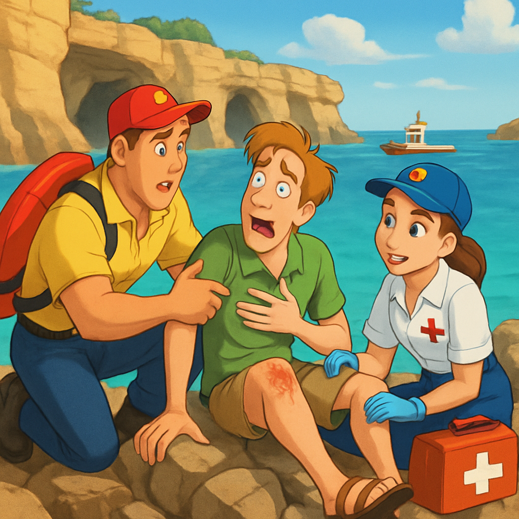 В районе морских пещер мыса Греко спасли очередного туриста, который упал на камни и получил травмы