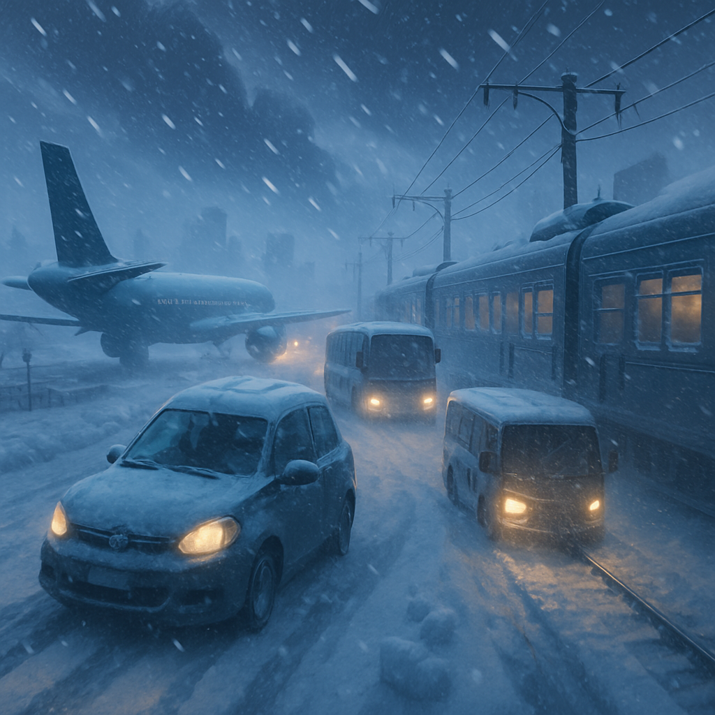 La intensa nevada y los fuertes vientos interrumpieron el tráfico por carretera, ferrocarril y aéreo en el sur de Rumanía, con retrasos reportados en Bucarest y vuelos desviados del aeropuerto de la capital