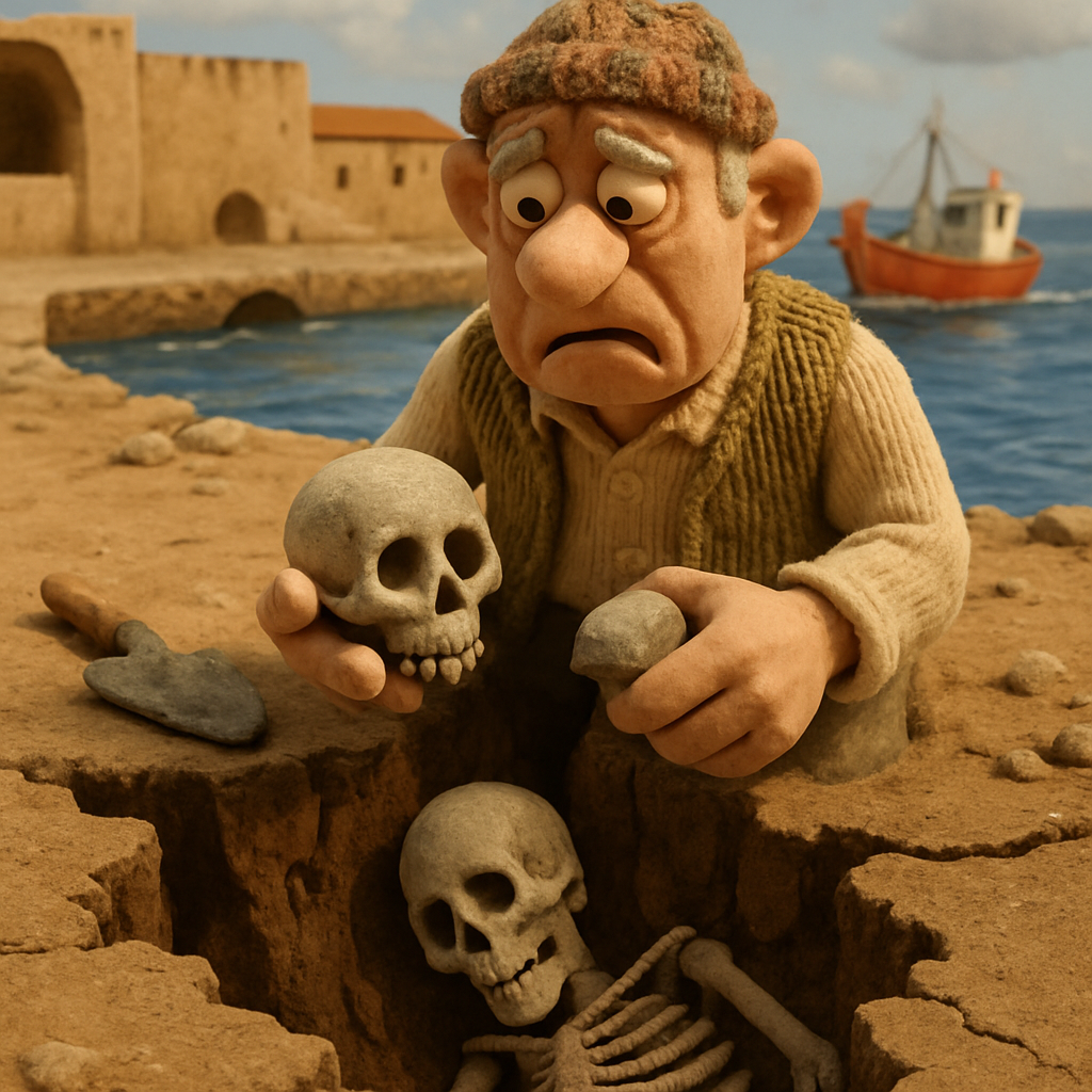 Недавние землетрясения на Кипре разломили землю возле гавани Фамагусты, обнаружив человеческие останки