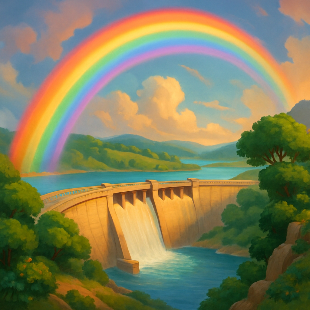 Сегодняшняя радуга над дамбой Курис