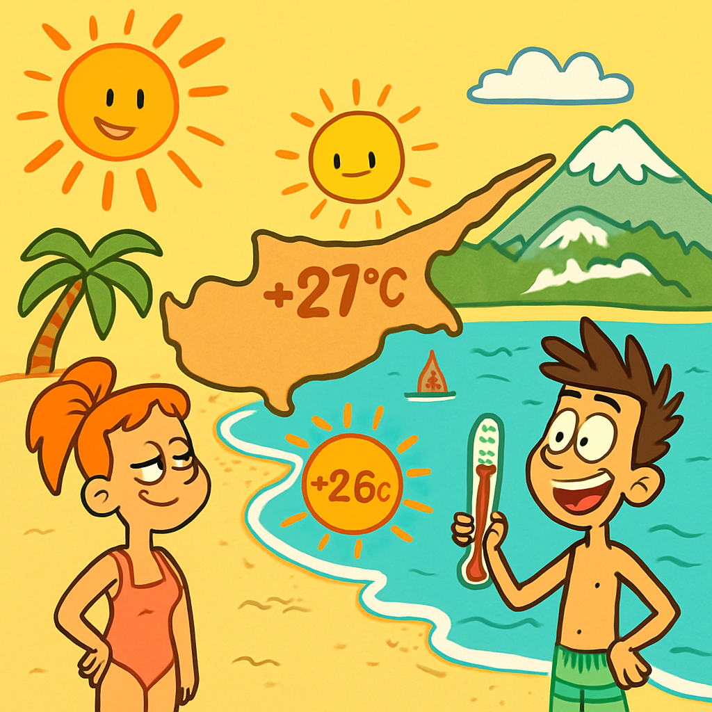 Сегодня на Кипре до +27С во внутренних районах, +26С на побережье и около +17С в горах