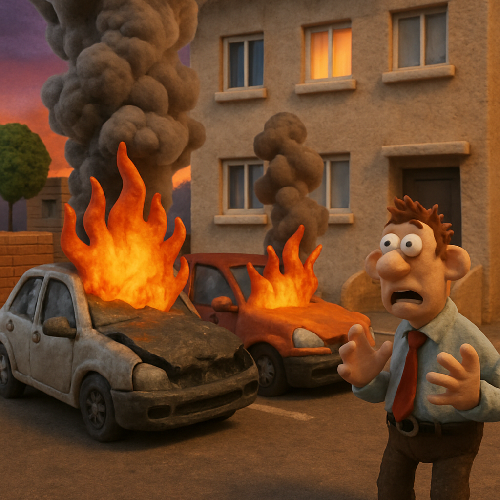 Early in the morning, cars caught fire on the premises of one of the buildings in Limassol