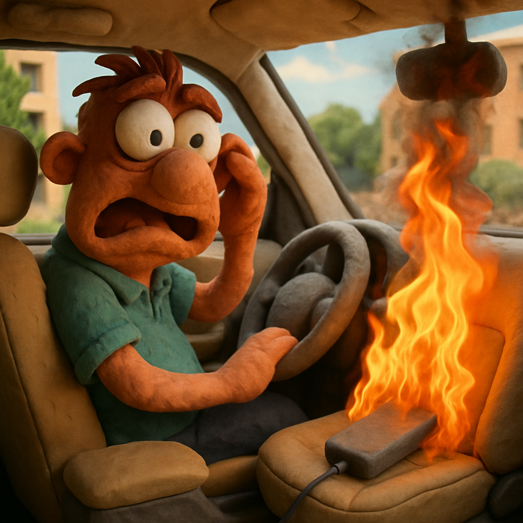 В автомобиле в Никосии произошел пожар из-за перегрева пауэрбанка, оставленного на пассажирском сиденье