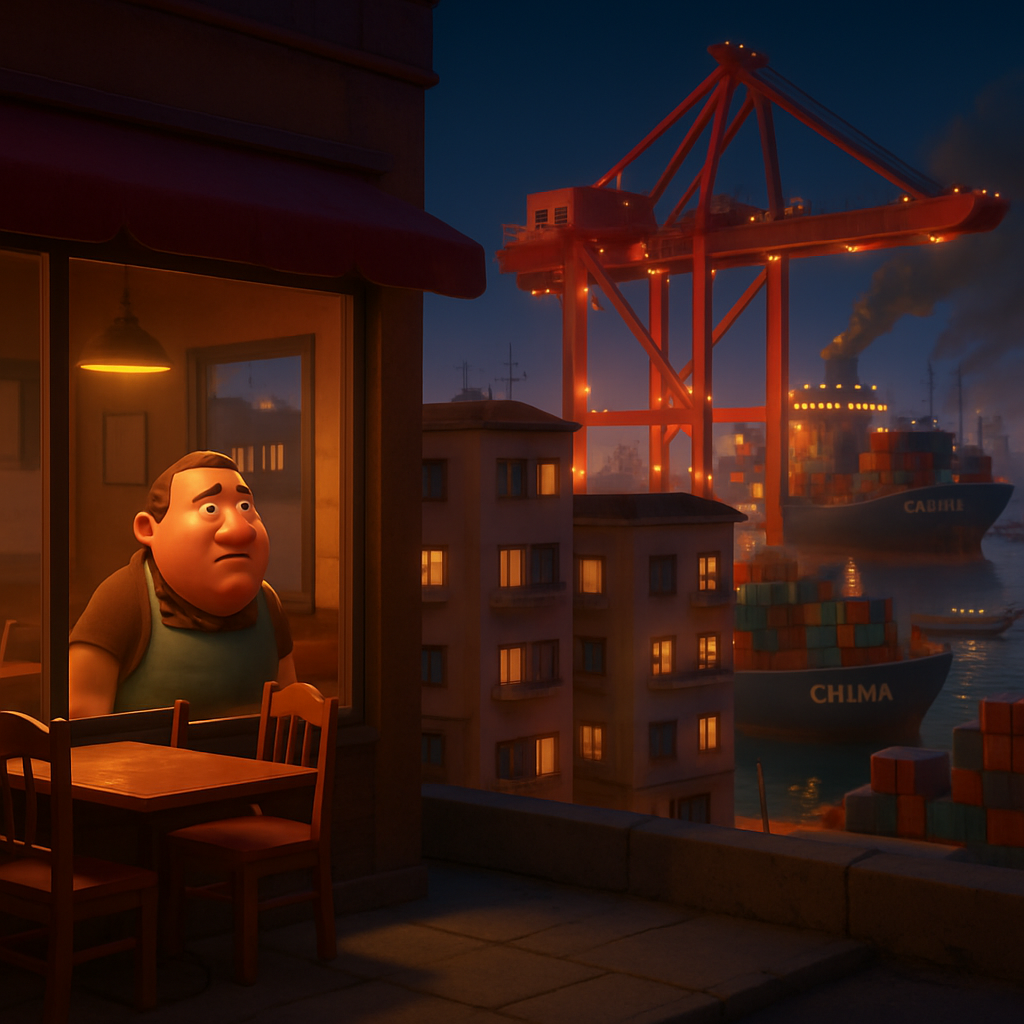 The shipping traffic and factories never stop in China’s port city of Ningbo, but the local housing market has crashed and nearby restaurants sit empty