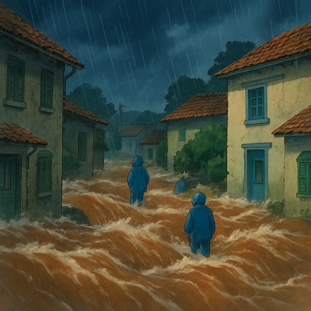 Из-за сильных ночных дождей улицы в некоторых деревнях Ларнаки и Фамагусты превратились в бурные реки