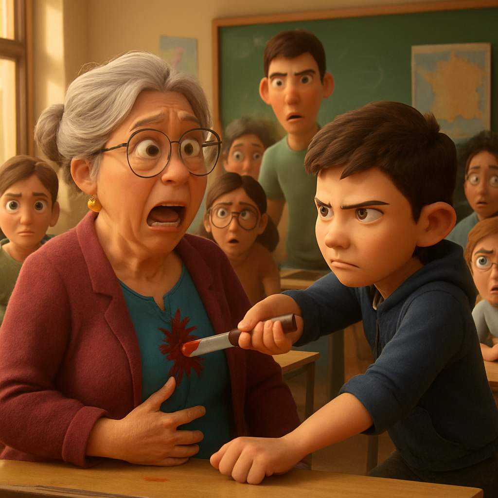 A 60-year-old art teacher was stabbed on Tuesday by a 14-year-old pupil in front of some 20 other students mid-class in southern France, in the latest violent attack targeting school staff