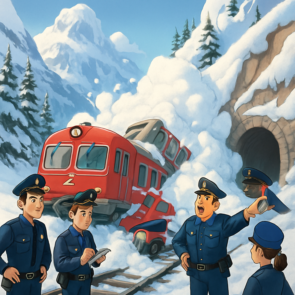 Authorities are investigating after an avalanche likely caused a Swiss regional train to derail near Goppenstein, injuring five and halting services