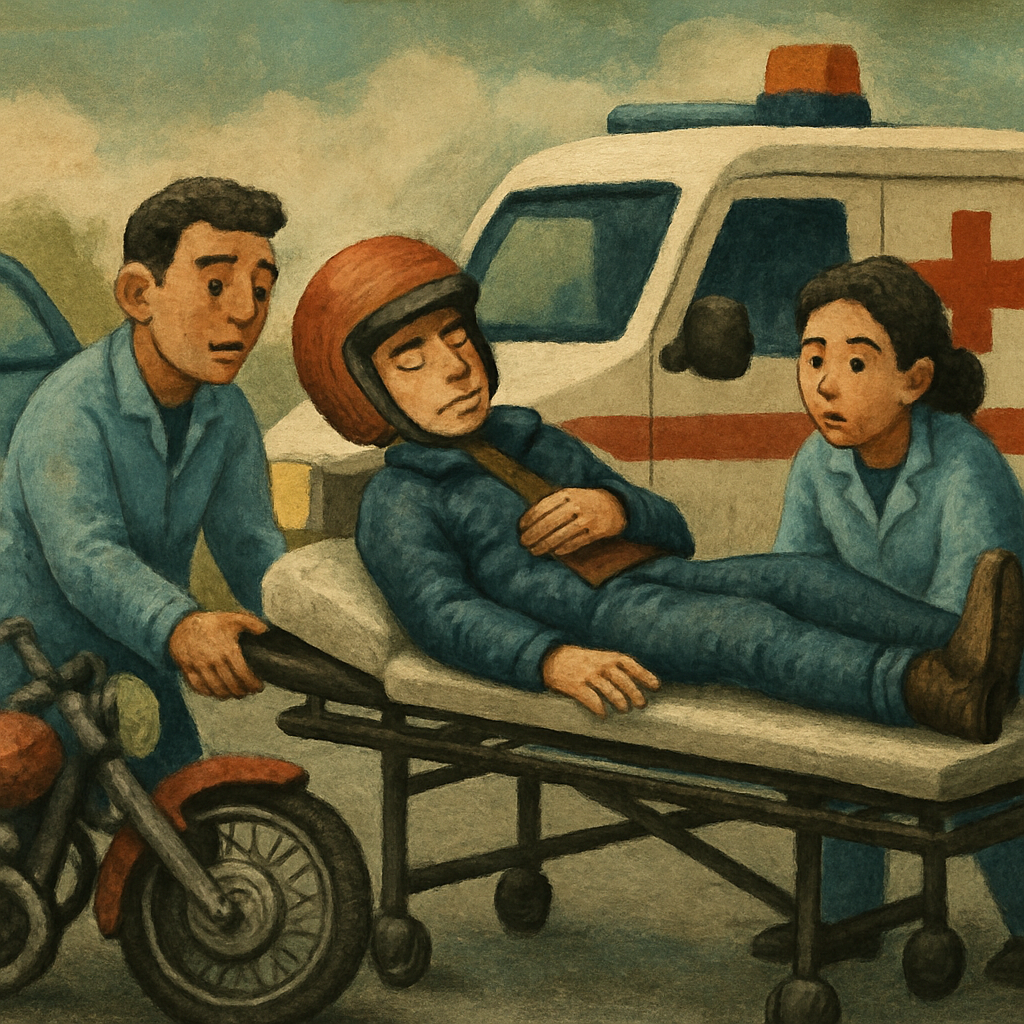 23-летний мотоциклист доставлен в больницу Пафоса после ДТП с участием автомобиля и мотоцикла