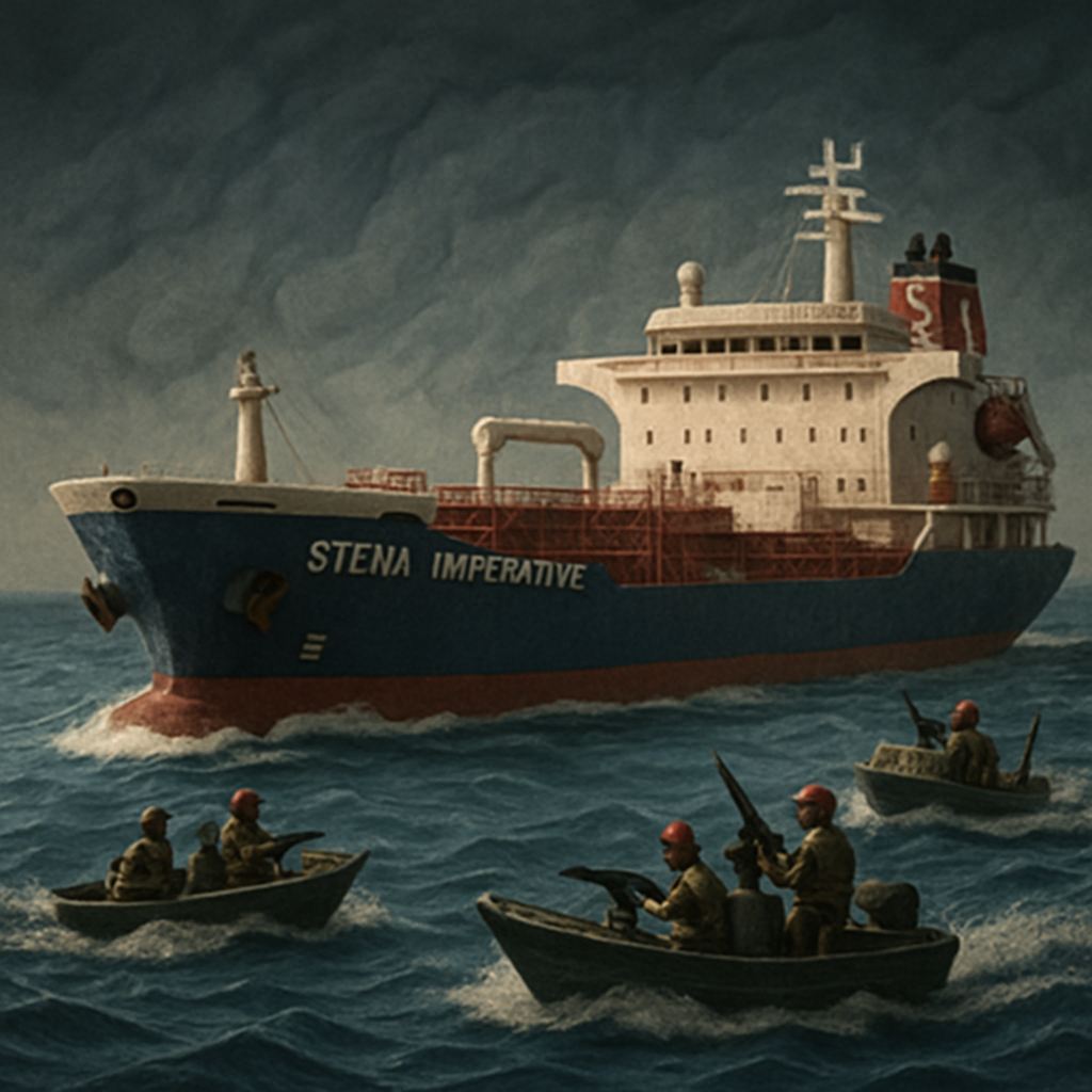 The Stena Imperative was approached by small armed vessels belonging to Iran's Revolutionary Guards, but continued on its way as planned