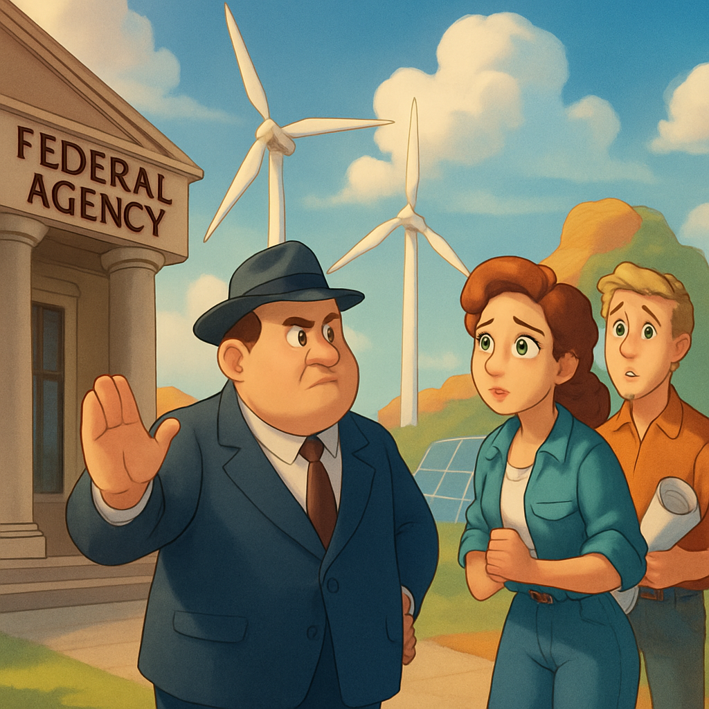 Federal agencies are delaying approvals for renewable energy projects on both federal land and private property at a time when electricity demand is going up